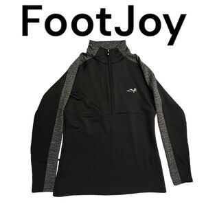 Foot Joy Jacket Women's Two-toned Athletic Sweater Gray & Black Half Zip Small